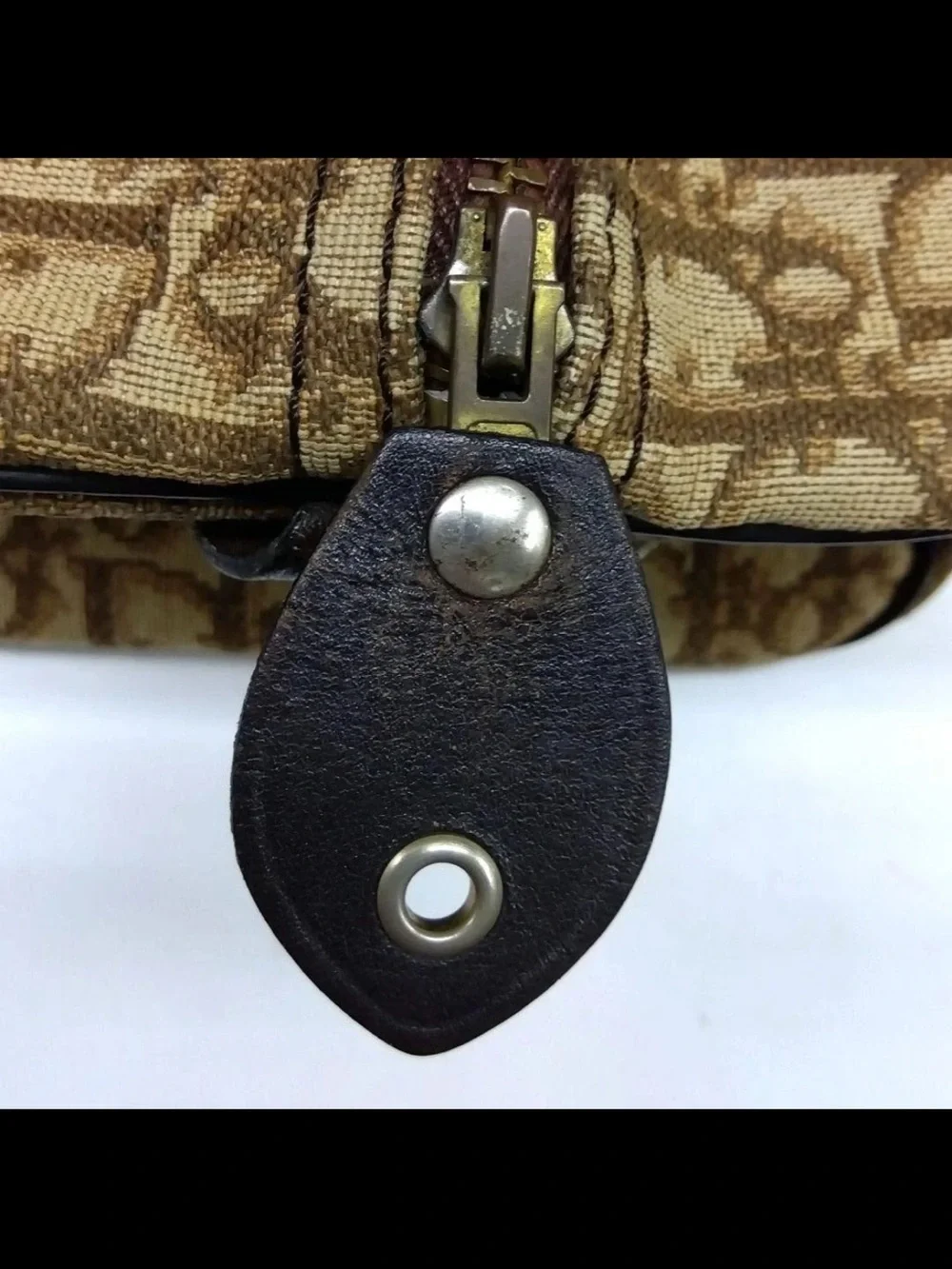 Dior Brown Monogram Canvas Duffel with Dark Brown Leather Trim